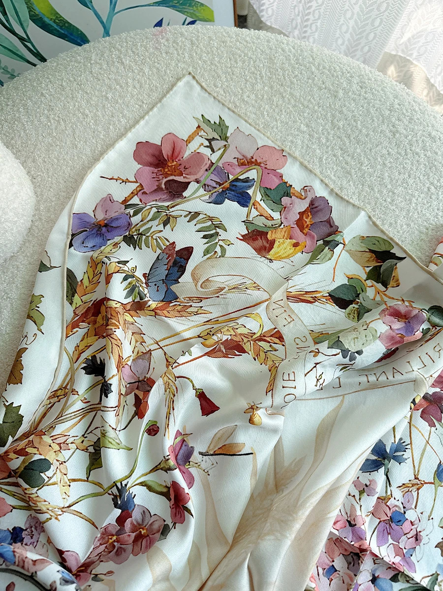 Home>Products>Natural Silk Scarves>Square Headbands>Black Headbands 240905