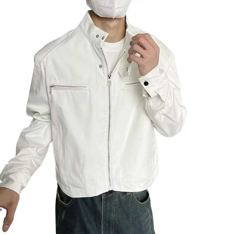 High-end Feeling Cropped Jacket For Men Korean Trendy Brand Loose Fit Jacket Stand Collar Sensible Design Y240906