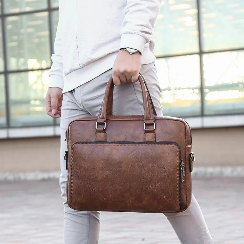 Business Handbag y Bag Notebook Mens Executive briefcase handbag Leather Womens 240906