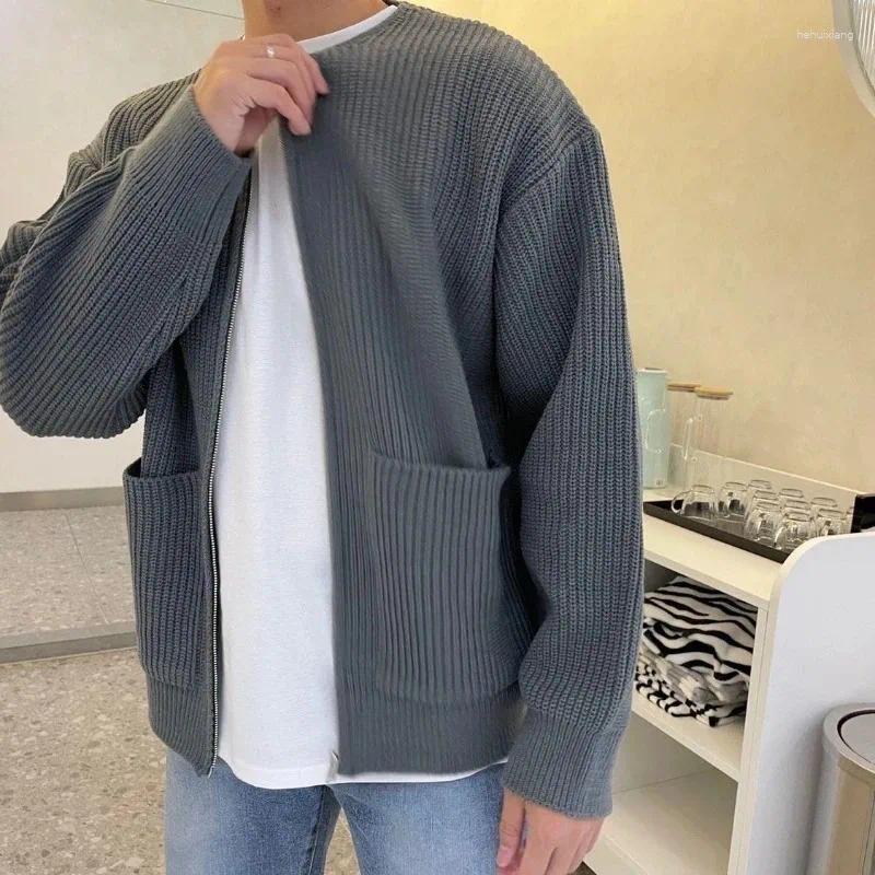 Men's Sweaters Knit For Men Cardigan Autumn Warm Clothing Luxury Vintage Sweater Winter Cotton Man Clothes