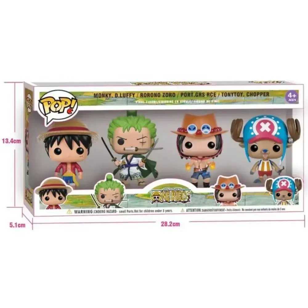 4-piece/set POP integrated pattern Luffy helicopter AISI Luo Luffytaro action pattern series Christmas gift toys W240905
