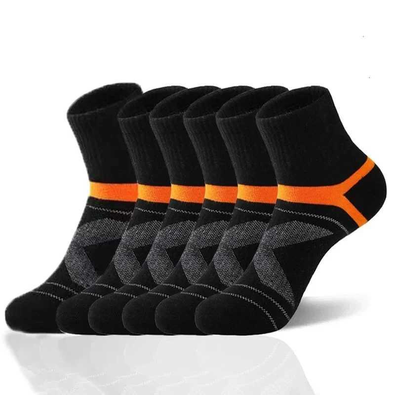 3 pairs of high-quality cotton mens socks for sports running breathability leisure summer soft fitness compression mid tube mens socks W240905