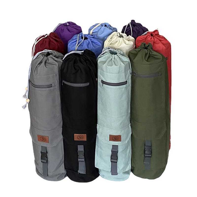 1 piece of cotton canvas yoga bag large capacity storage bag portable yoga mat bag W240906