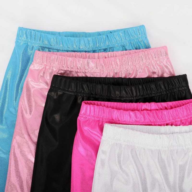 Children Girls Ballet Dance Pants Gymnastic Bright Solid Leggings High Elastic Breathable Tight Leggings Skinny Pants Y240906