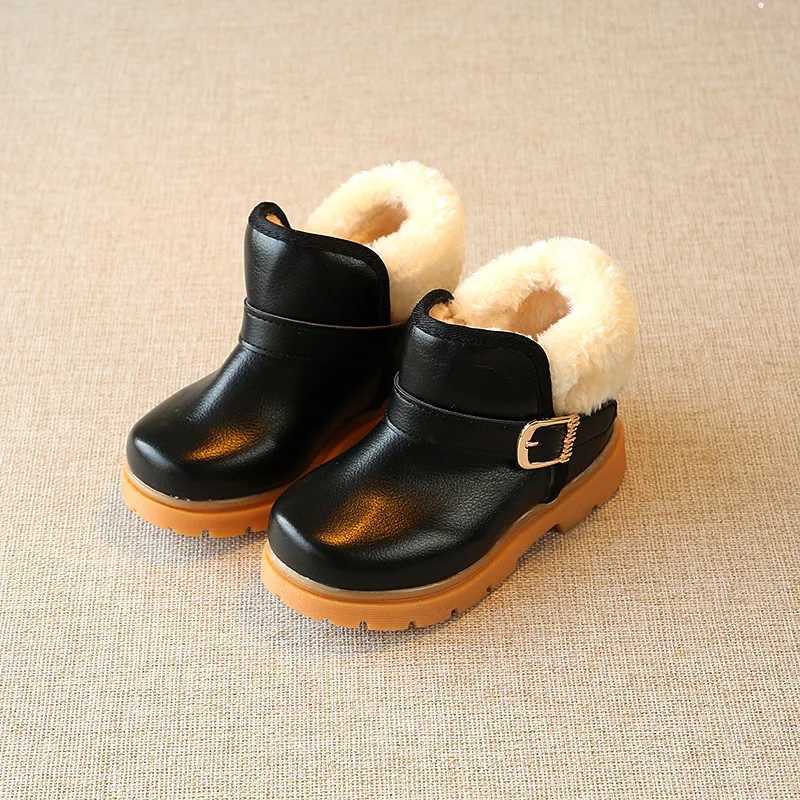 Zapatos Nia Suede Kid Snow Boots Winter New Warm Boy Short Boot Fashion Girl Ankle Boot Cotton Boot Leather Boot Kid Shoe M240906