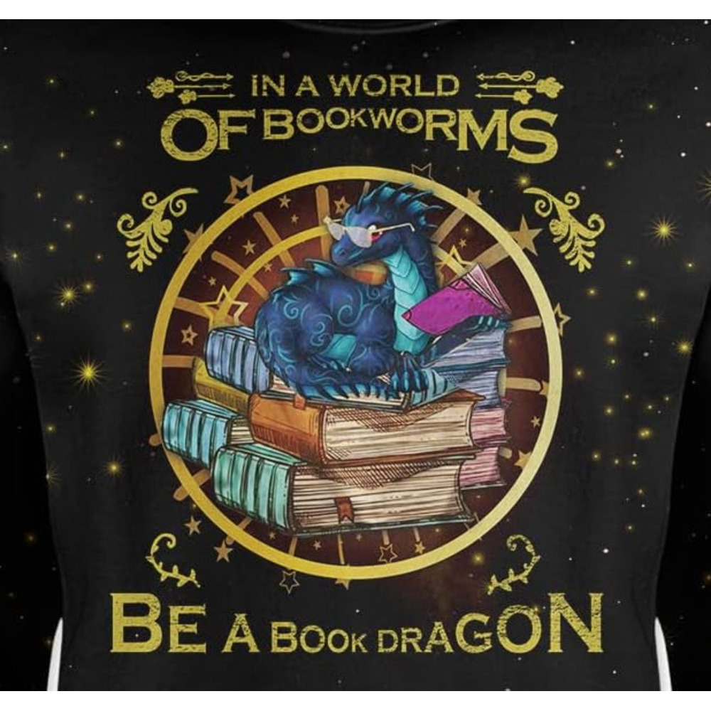Long Sleeve Shirts For Men Sweatshirt In A World Of Bookworms, Slv Shirt, 2D Cotton T-Shirts Mn And Womn Free shipping