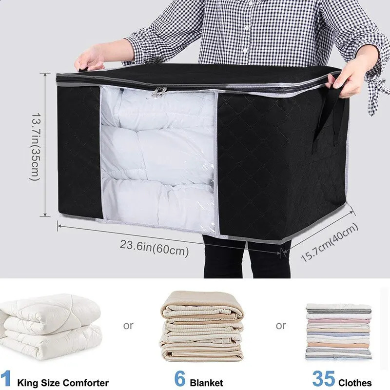 6pcsset Clothes Storage Bags Upgraded Foldable Fabric Containers For Organizing Bedroom 240906