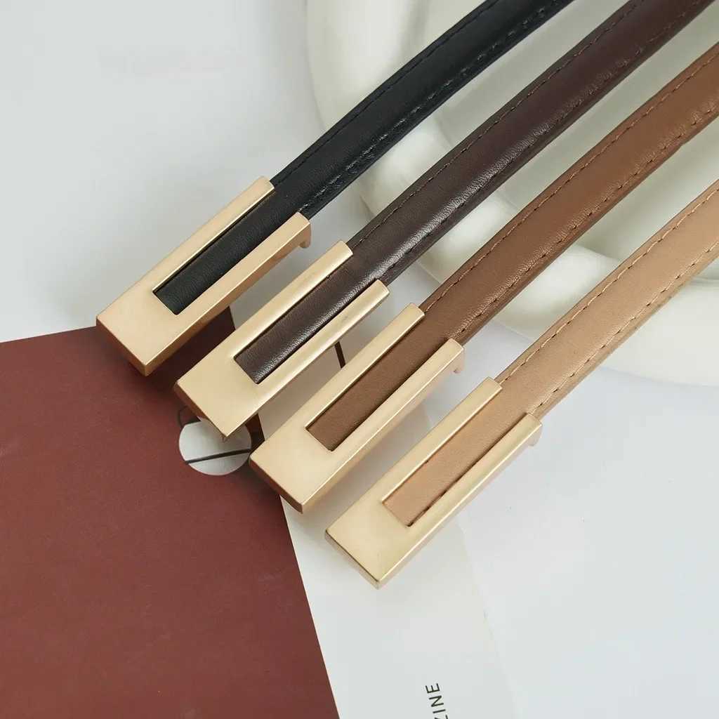 Korean Fashion PU Leather Thin Belt Womens Metal Accessories Basic Casual Pornography Adjustable Fashion Belt W240905
