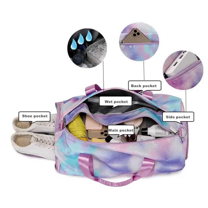 Fitness Bag Womens Travel Academy Fitness Yoga Training Shoulder Bag Set Waterproof Swimming Mens Sports Handbag W240906