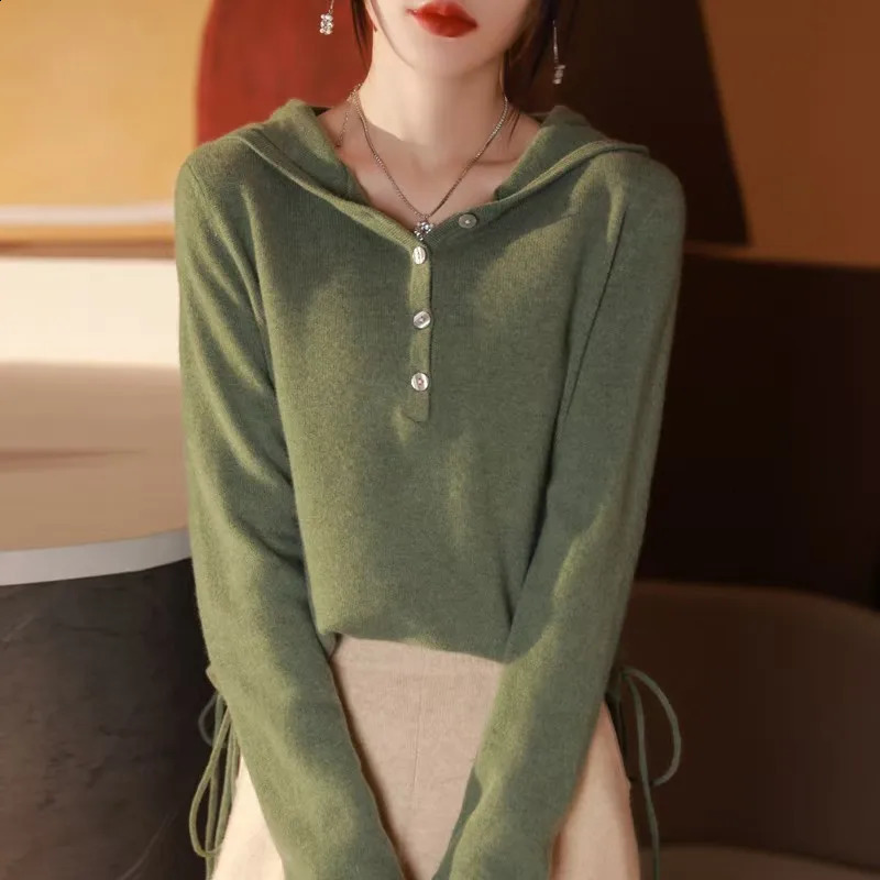 Crochet knitted sweater made of wool suitable for autumn and winter loose underwear womens cashmere sweaters 240905