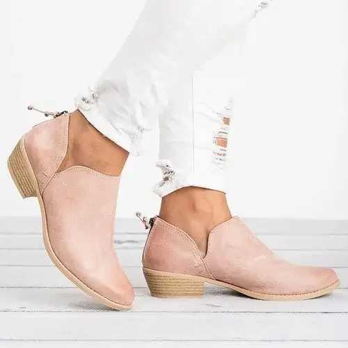 Womens 6 Boots 2022 Autumn Corner Suede Thick High Heels Womens Plus Size Zipper Foot Boots Botas De Mujer CL240906