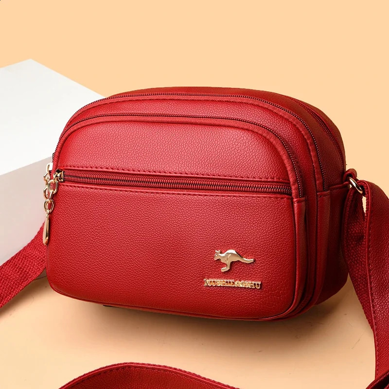 High Quality Soft Leather Purse Fashion Women Shoulder Messenger Bag Multi-pocket Wear-resistant Bag Ladies Handbag Sac 250103