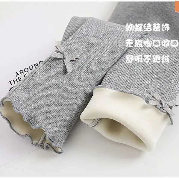 Girls Thickened Leggings Autumn and Winter Baby Plush Thin Velvet Pants for Childrens Casual Wear Long Pants Girls To Keep Warm Y240906