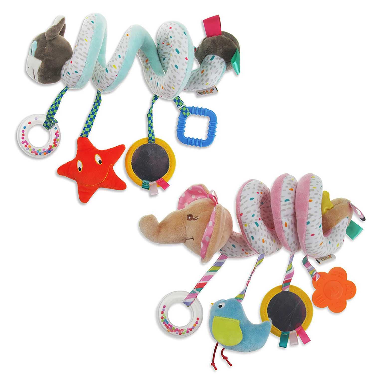 Animal bed with bell early education puzzle bed hanging glue biting music dental toys fluffy and comfortable W240815