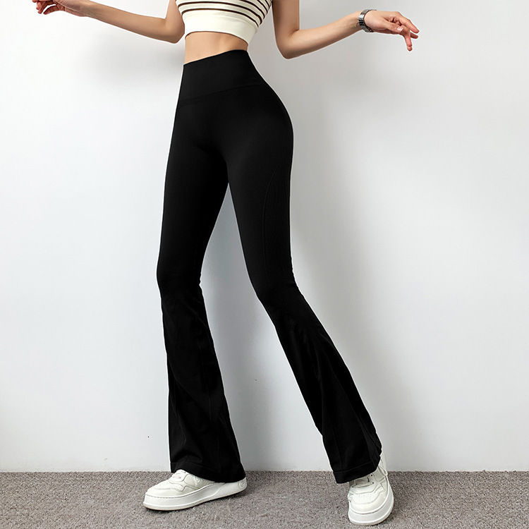 New micro with high waist, lifted buttocks, tight fit, slimming effect, straight flared pants, wide leg sports, fitness