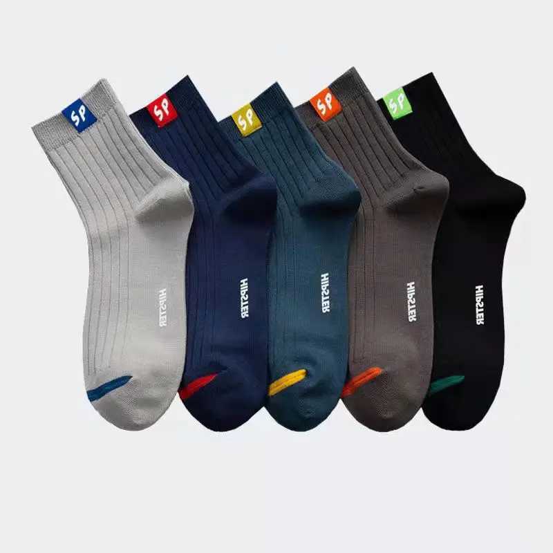5 pairs of high-quality mens socks with thickened autumn and winter mid tube socks new mens socks and sports cotton socks W240905