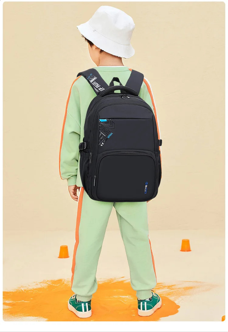 Baijiahui childrens backpack waterproof nylon school suitable for teenagers and boys large capacity Oxford bag 240906