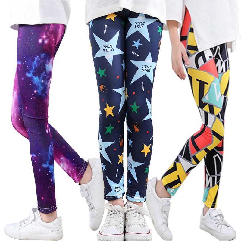 Girls Leggings for Outdoor Travel Clothes Girls Pants Student Casual Wear Customizable Stylish Computer Printing For 2-10 Years Y240906
