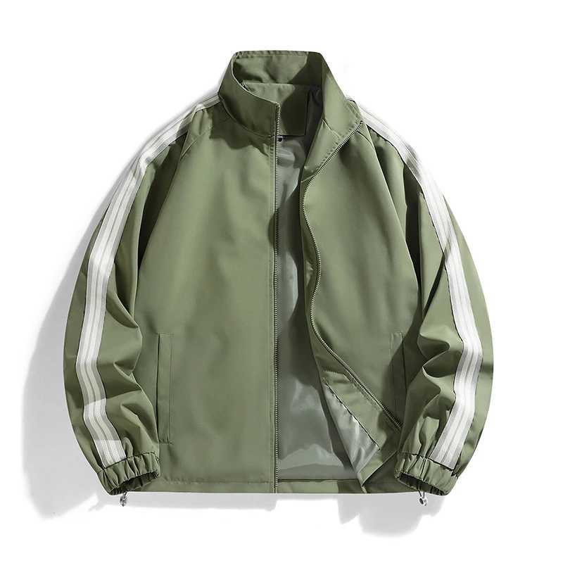 Simplicity Safari Style Autumn WinterSolid Mens Stand Collar Pockets Zipper Trend Couple Style Loose Long Sleeve Jackets Tops Y240906