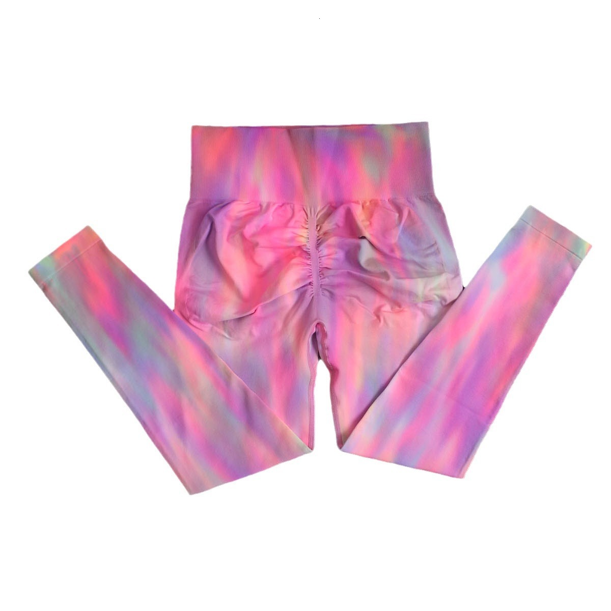 New Aurora Double Lift Hip Tie Dyed Running Fitness Training Tights Yoga Clothing Sports Pants