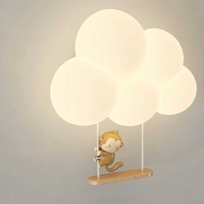 Monkey Light Cartoon Animal Wall Light Baiyun View Nursery Room Night Light Childrens Bedroom Light Eye Protection W240816