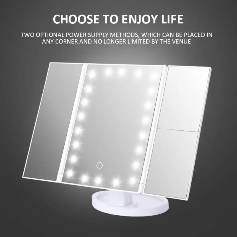 Colors Makeup Mirror LED Light Vanity Mirror Touch Screen Flexible Magnifying Cosmetic USB Battery Use Makeup Tools 240905
