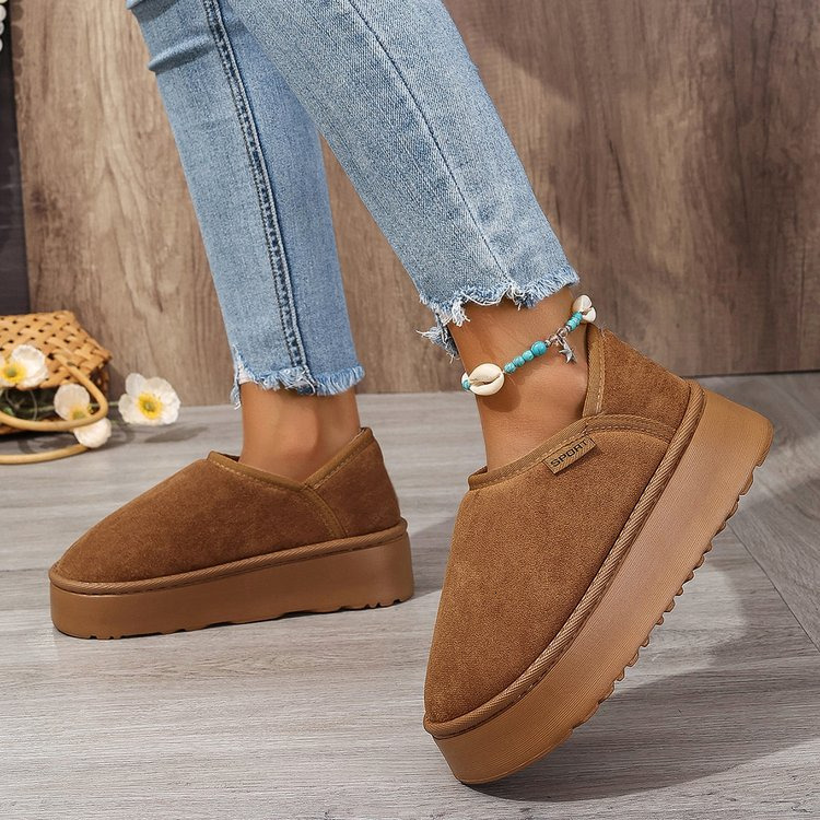 Women's snow boots 2024 new winter plus fleece short elastic boots for cold and warm and thick soft sole increase cotton shoes