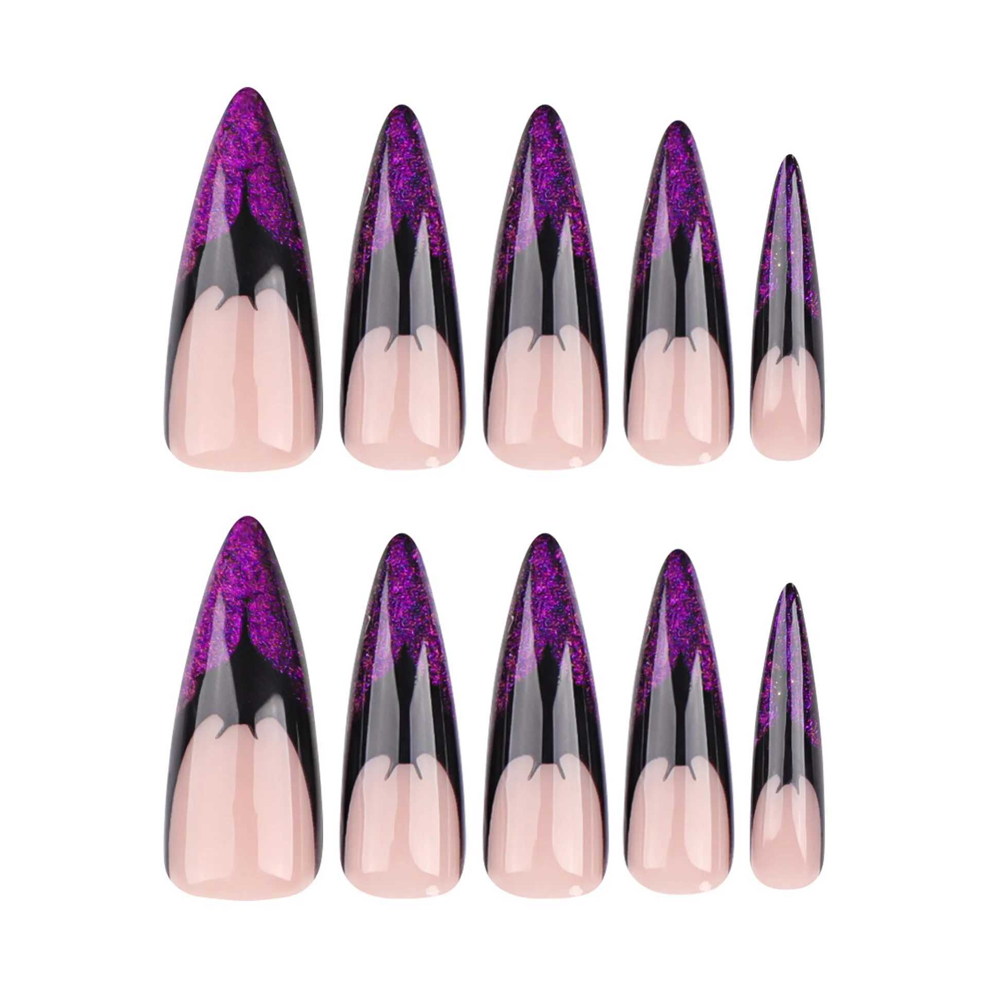 24 Halloween fake nails sparkling red fake nails spider web design long almond pressed on wearable nails fully covered nail tips W240905