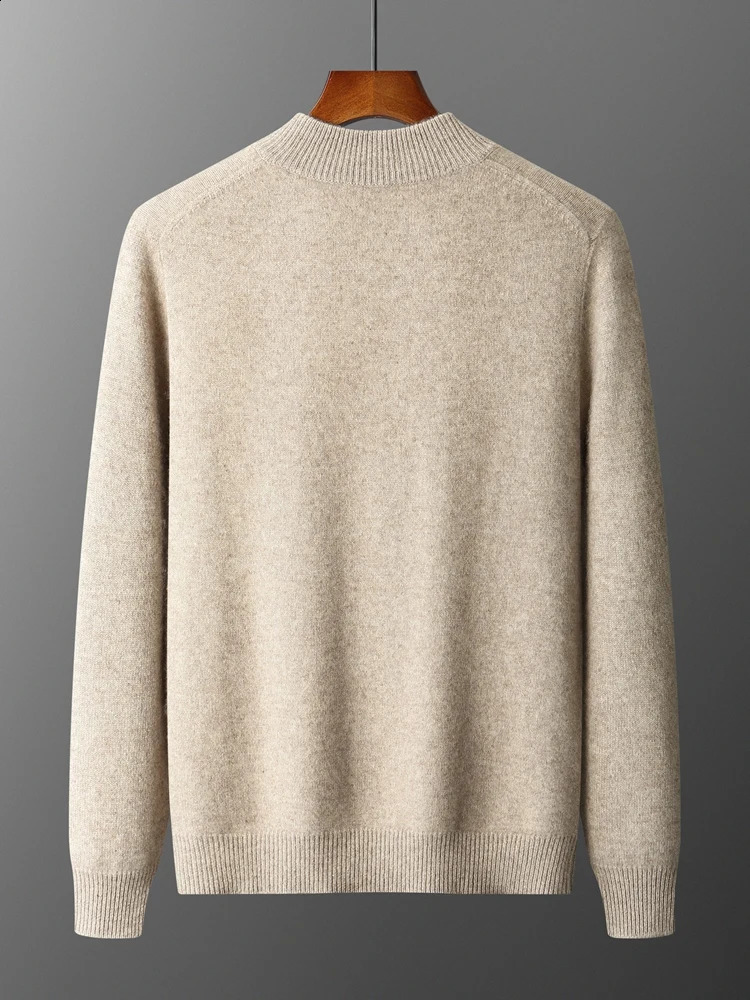 Choice High Quality Men Zipper Wool Cardigan Cashmere Sweater Autumn Winter Thick Smart Casual 100 Merino Knitwear Tops 240904