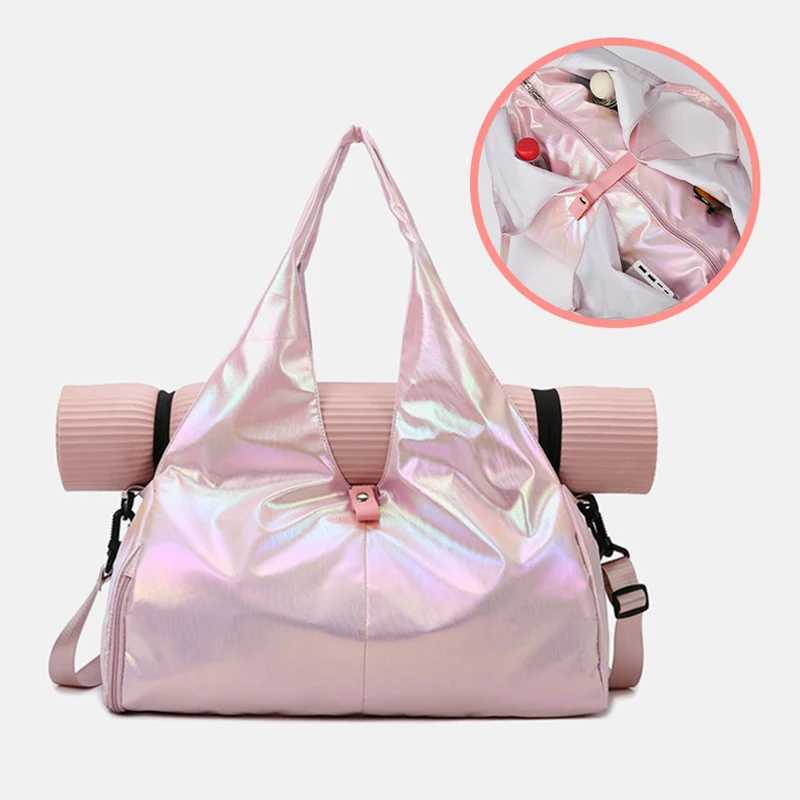 Womens waterproof yoga fitness bag womens outdoor weekend sports handbag fashionable swimming training travel shoulder bag XA156B W240906