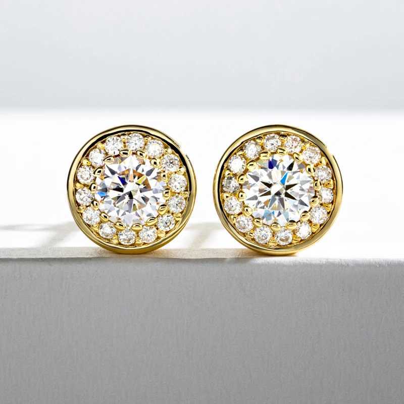 0.5 carat silica gold-plated gold S925 silver earrings for womens engagement stud earrings W240803