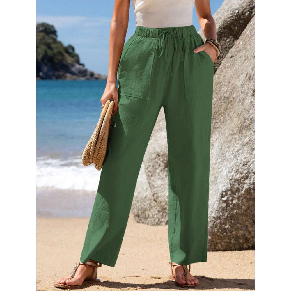 2024 new loose casual for women's autumn winter wide pants with a hanging feeling straight leg pants, long and high-end