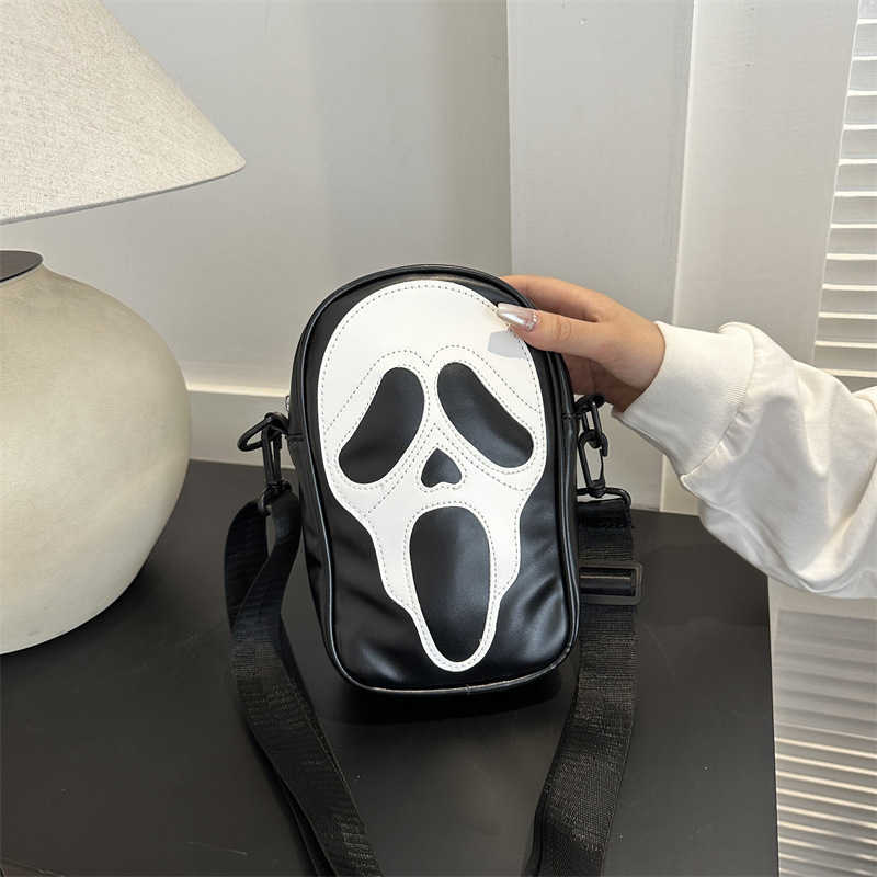 Skull Bag Personalized Funny Ghost Shoulder Bag Halloween Women's Crossbody Bag Phone Small Square Bag 240915