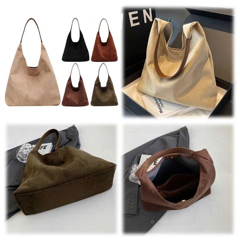 2025 NEW Drawstring Women Suede Shoulder Bag Retro Single Solid Color Simple Tote Handbag Hasp Closure Vintage Hobo Top Handle zhanyishengli