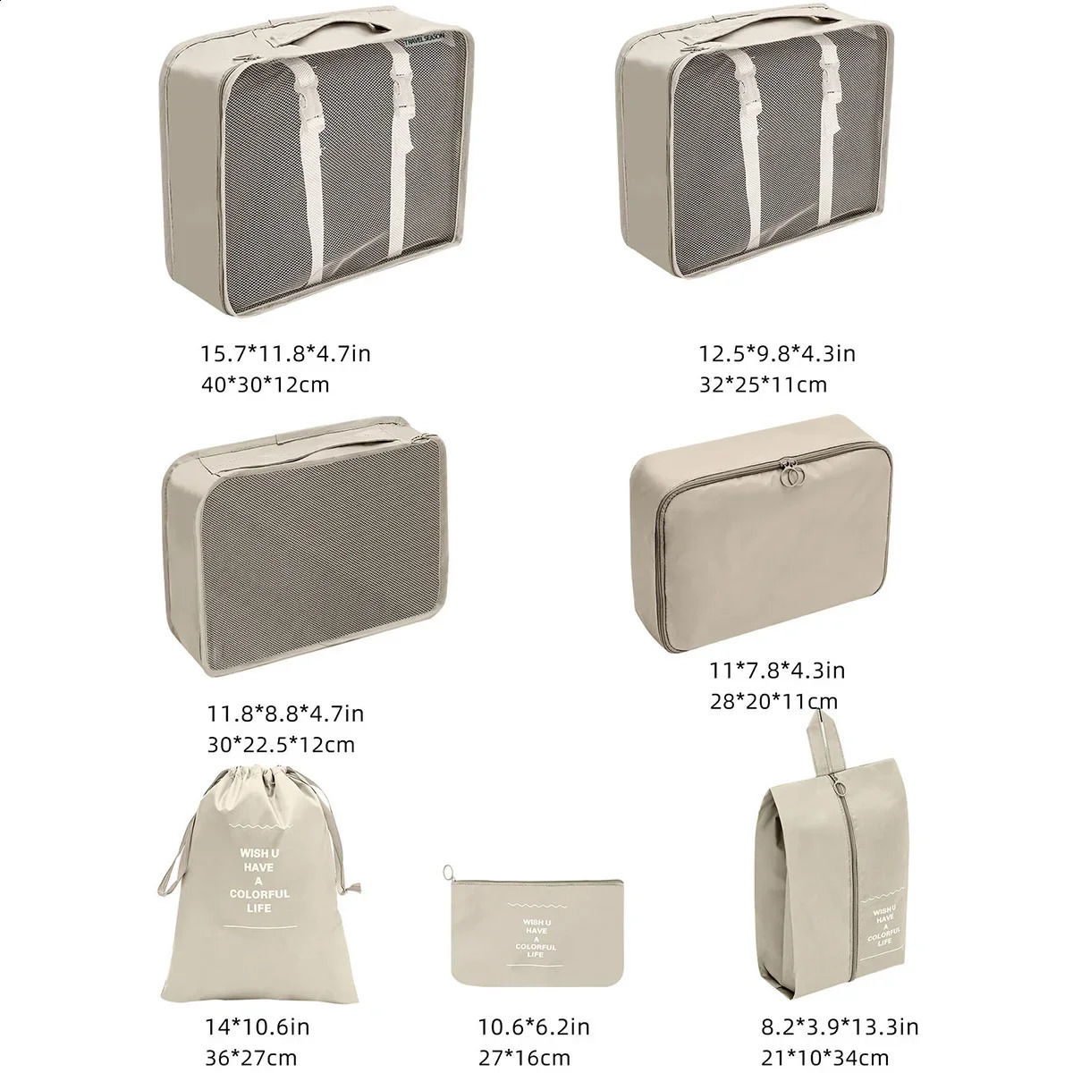 7piece travel storage bag thick luggage clothing classification set 240906