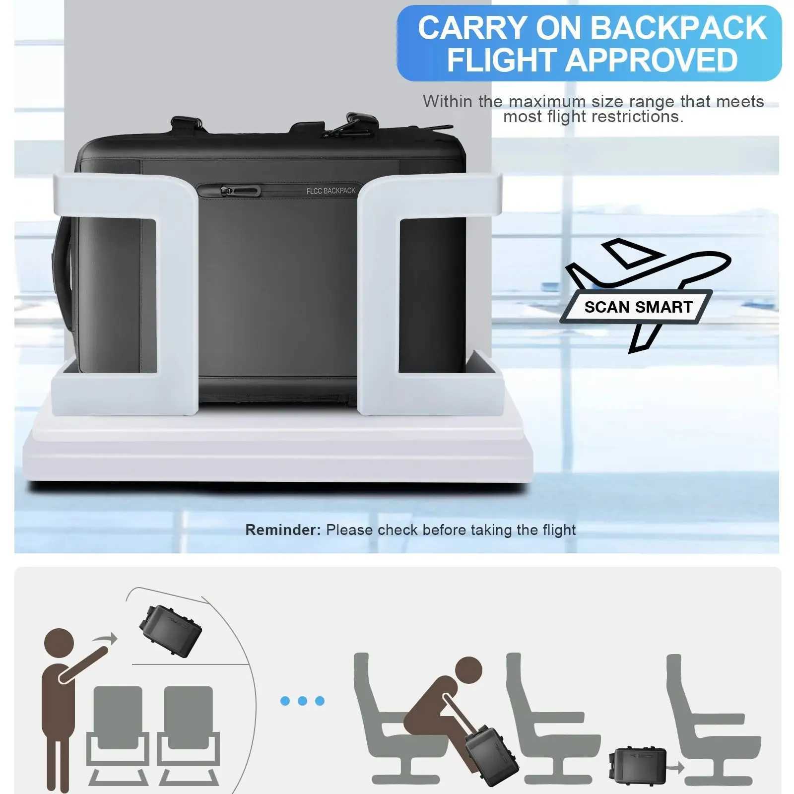 Men Travel Backpack Airplane Cabin Easyjet 45x36x20 Large Capacity Multifunctional Suitcase Usb Charging Laptop Bagpack 240906