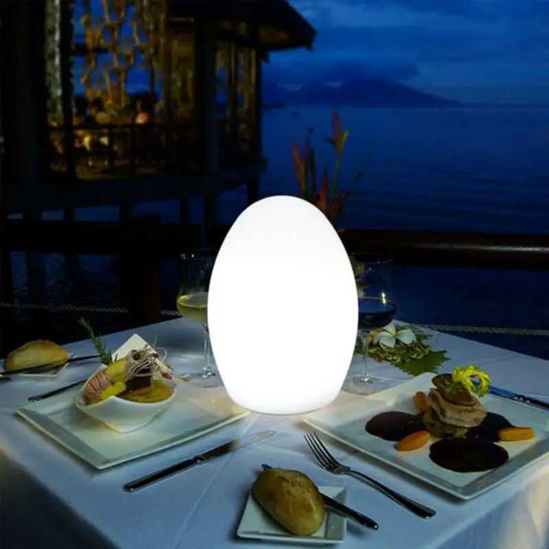 LED night light USB charging egg shaped RGB Pat light baby feeding sleep eye protection light outdoor bar table light W240816