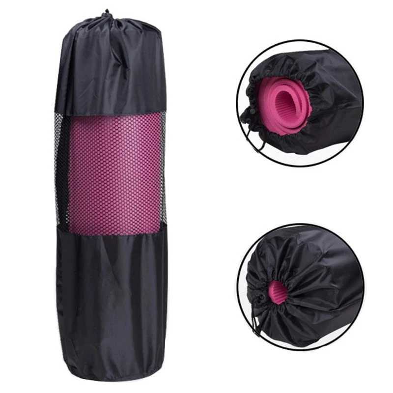 New black yoga backpack yoga mat bag waterproof backpack nylon Pilates carrier mesh adjustable belt W240906
