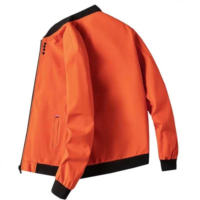 2024 Spring and Autumn New Baseball Collar Short Loose Solid Color Coat Mens Business Casual Thin Coat Trend Y240906