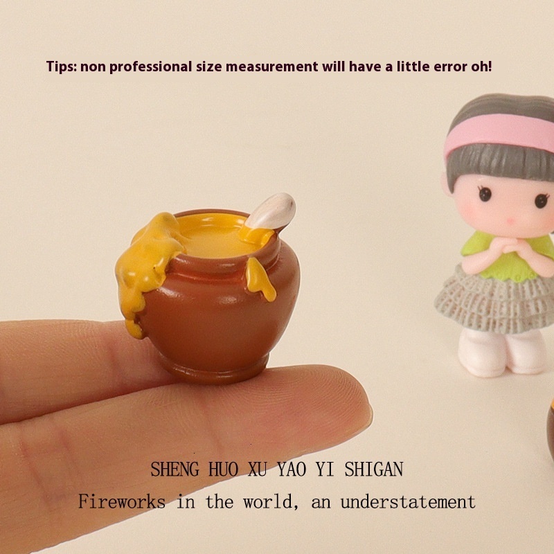 Resin Creative Crafts Mini Honey Can Doll Office Desktop Micro Landscape Scene Furniture Decoration