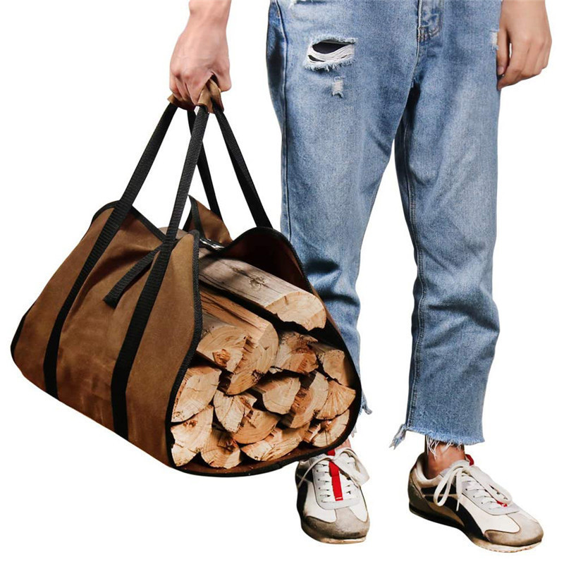 Outdoor firewood tote bag is stylish, simple, practical, portable, durable logging bag and multifunctional firewood storage bag High Capacity Composit