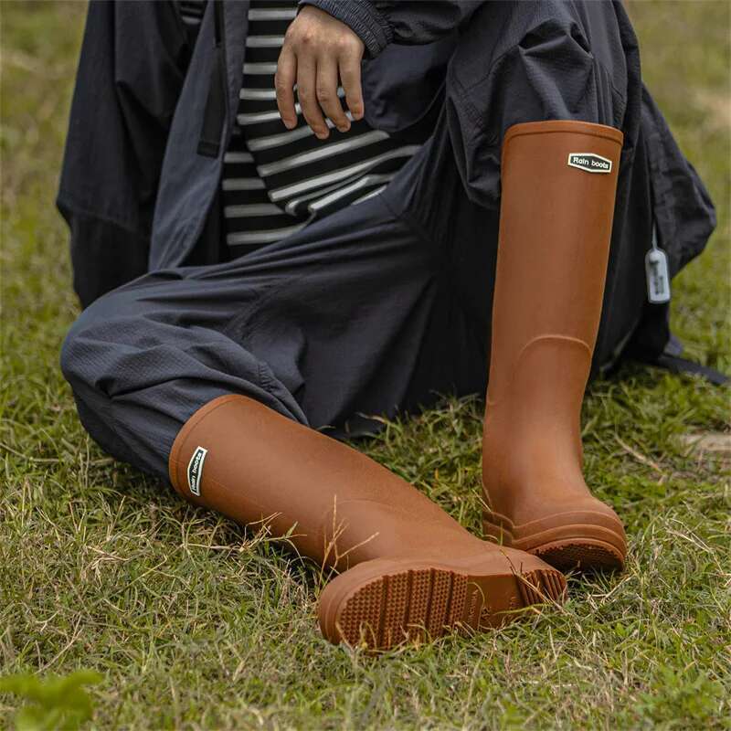 2024 New Rain High-Top Same Style For Men Women Waterproof Long Boots Rubber Shoes Lightweight Non-Slip Overshoes