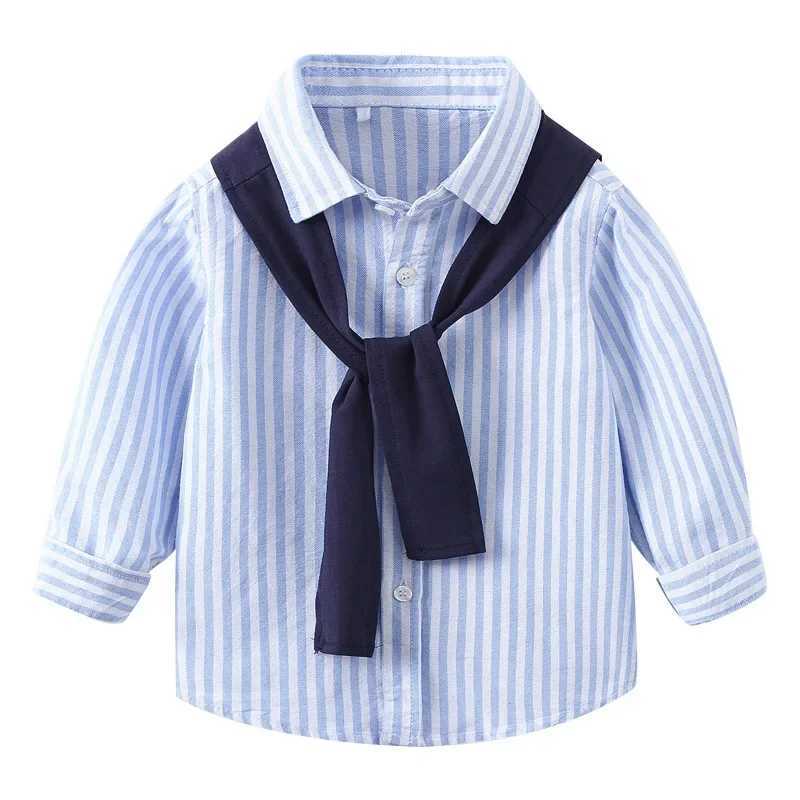 Baby Boys Blouses Toddler Striped Outerwear Kids Shawl Jacket Comfortable Shirts 2024 Spring Autumn Childrens Clothing Casual Y240906