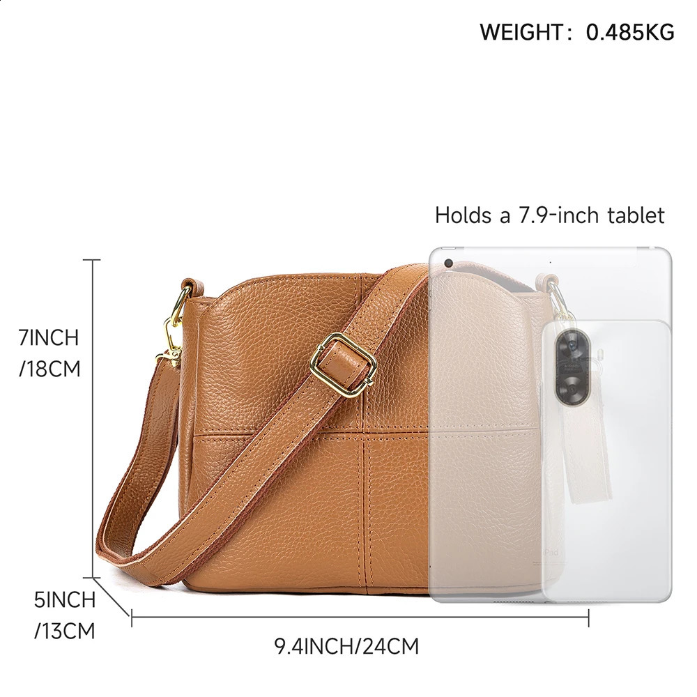 WESTAL Womens Genuine Leather Shoulder Bag Mini Handbag Fashion Ten Font Mobile Phone Manga Daily Messenger 7363 240906