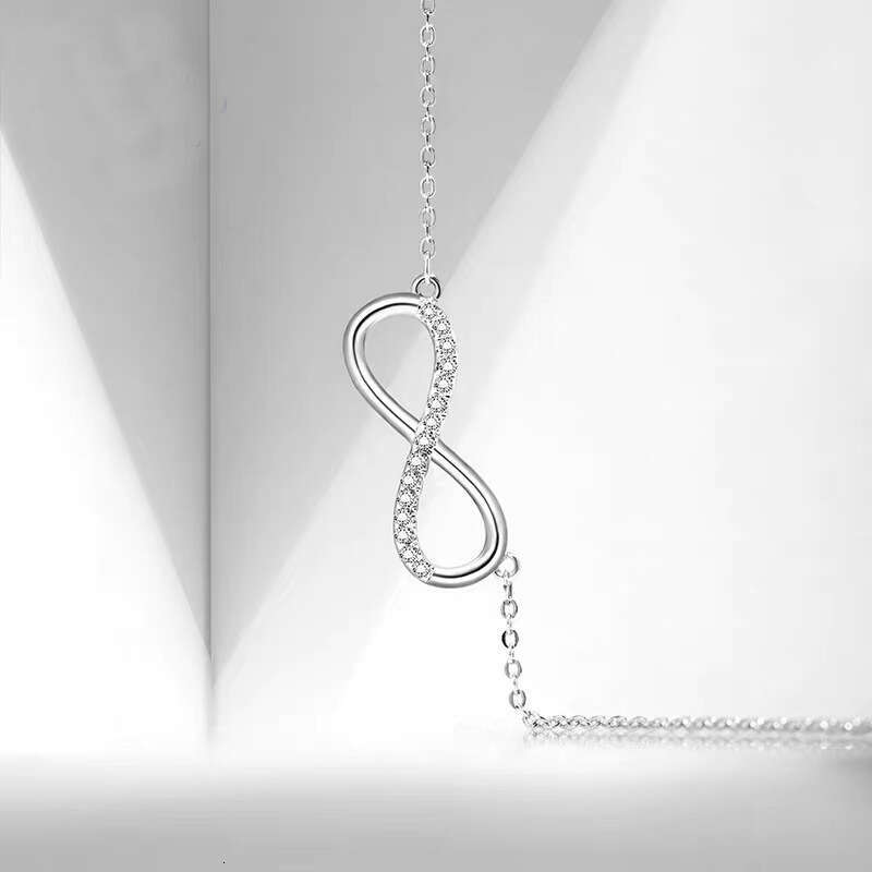 Hot sell diamond necklace designer for women high-end jewelry 8-character Love with Advanced and Minimalist Mobius Infinite Symbol Necklace party gift