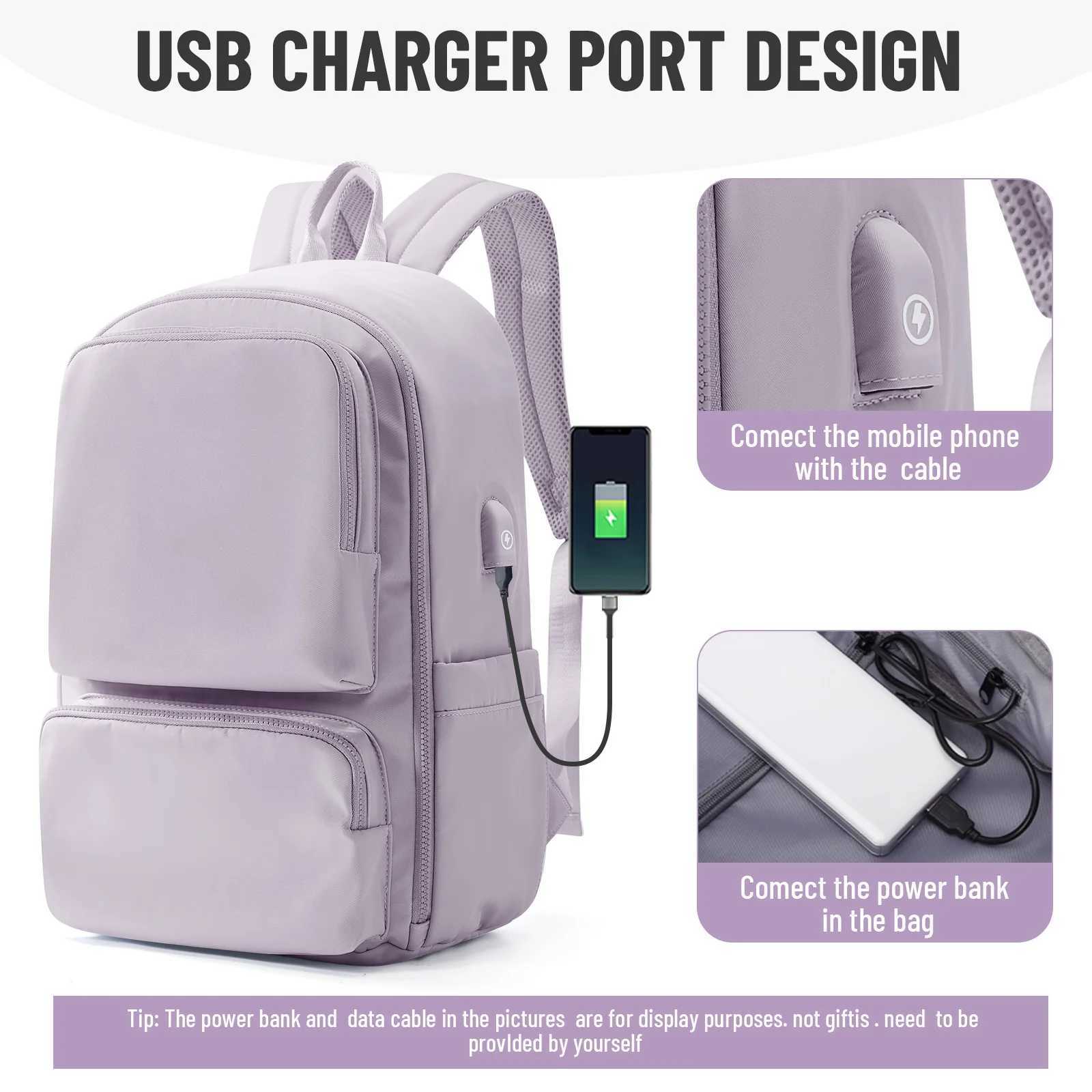 Women s Cabin Travel Backpack with Usb Charging Port Laptop Waterproof Portable Backpack Student School Pink 240906
