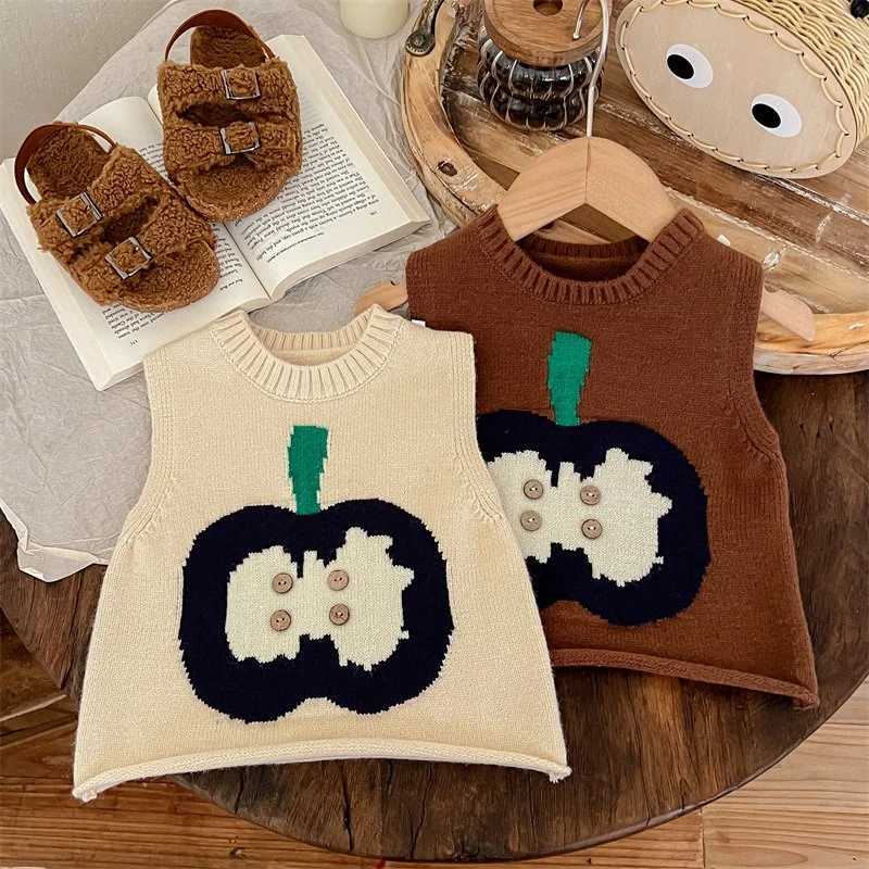 Fashion Infant Girls Kids Autumn Sweater Waistcoats Winter Warm Boys Baby Knit Vests Cute Cartoon Toddler Tops Children Clothing Y240906