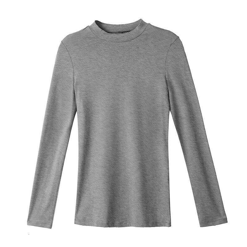 Spring Long sleeved T-shirt Womens New Modal Bottom Solid Color Top F1136