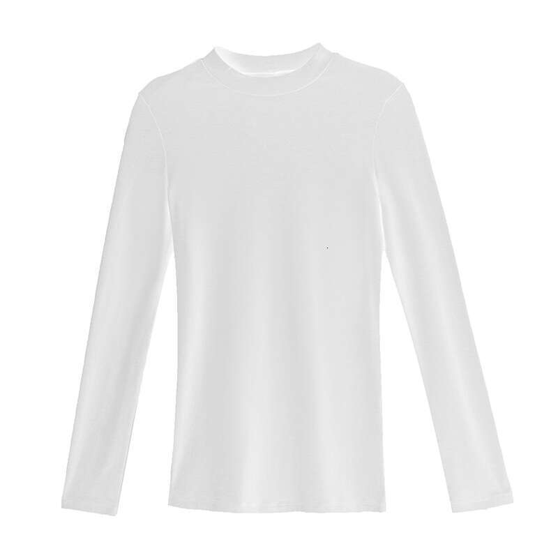 Spring Long sleeved T-shirt Womens New Modal Bottom Solid Color Top F1136