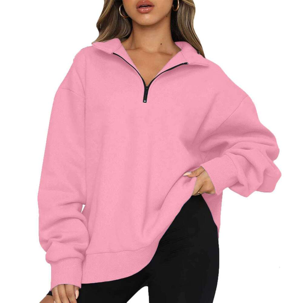 Women's 2024 Autumn/Winter New Casual Top Half Zip Pullover Long Sleeve Sweatshirt Sweater for Women